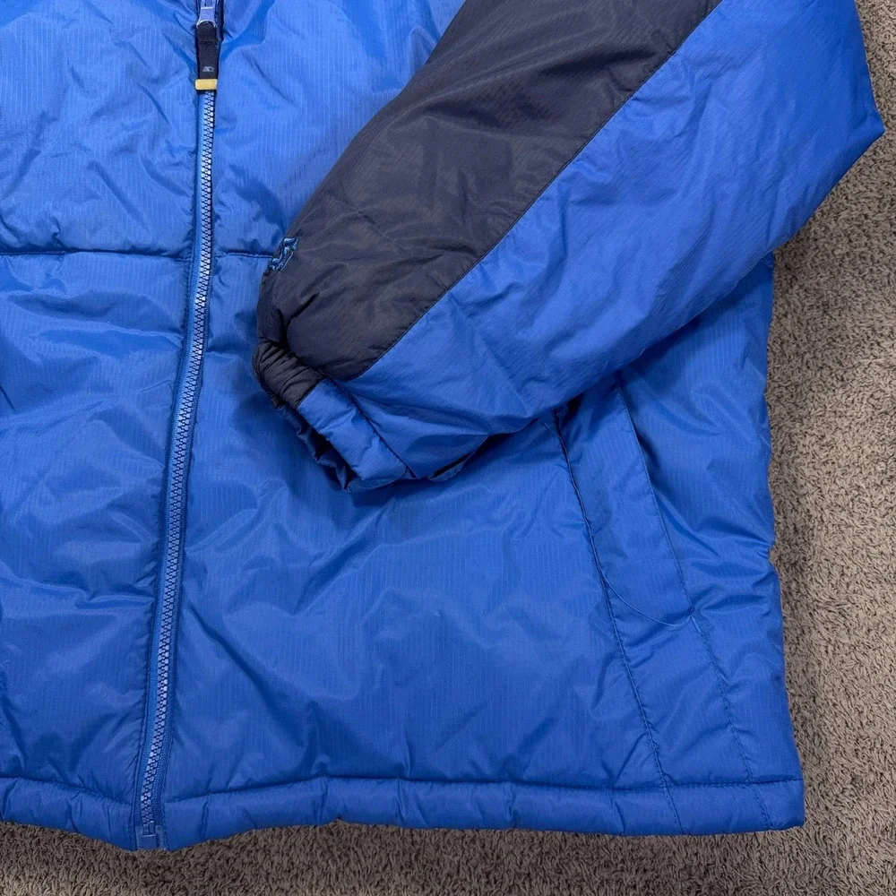 VTG Starter Jacket Mens 2XL Blue Puffer Down Full Zip Fleece‎ Collar Ripstop